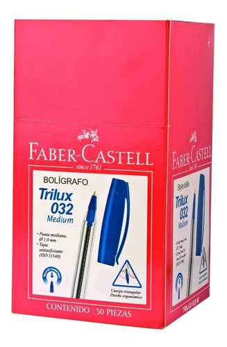 Boligrafo Faber Castell Trilux 032 1 Mm Caja X 50u