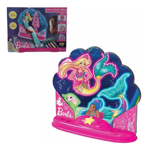 Brinquedo Barbie Pinte E Ilumine Sereias F0123-5 Colorir