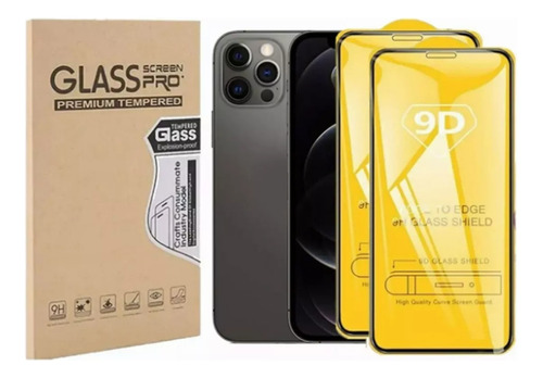 2 Piezas Mica Cristal Templado 9d Para iPhone Marcas