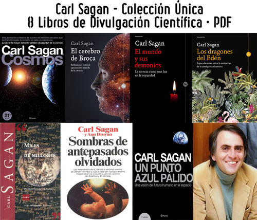 Carl Sagan - 8 Libros De Divulgación Científica