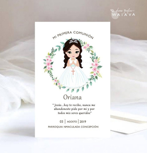 Imagen 8 de 10 de Estampitas Confirmación Tarjetas Estampas Nenas X 3u