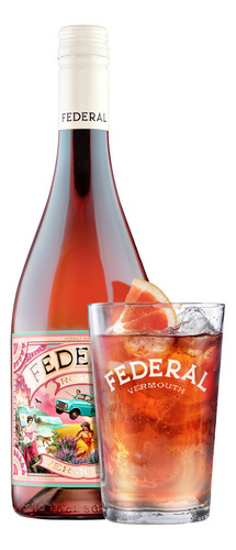 Estuche Lata Vermouth Vermut Federal Rosato + Vaso Vermutero