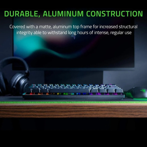Imagen 5 de 8 de Teclado gamer inalámbrico Razer Huntsman Mini QWERTY Razer Red inglés US color negro con luz RGB