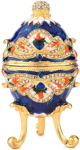 Qifu-esmaltado Pintado A Mano Joyas De Colores Huevo Faberge