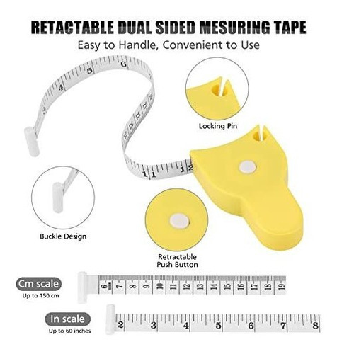 Cinta Metrica Corporal (150cm) Retractil - Amarillo