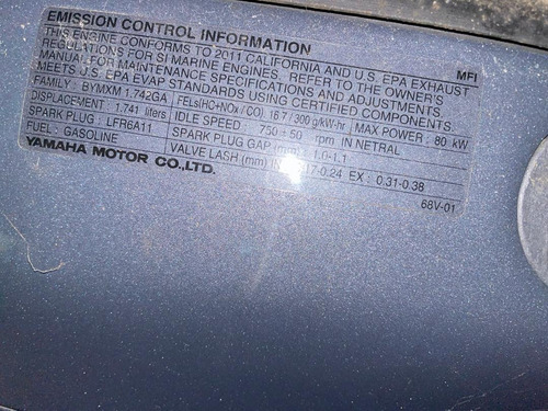Imagen 8 de 9 de Motores Yamaha Four Stroke 115hp Lv591