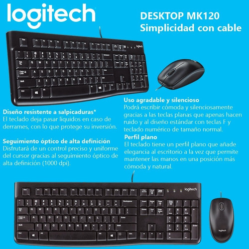 Imagen 3 de 3 de Teclado Y Mouse Multimedia Logitech Mk120 Usb