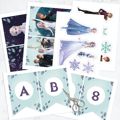 Kit Imprimible Banderines Frozen 2 Deco Cumpleaños Ana Elsa