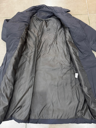 Parka Larga Pluma Mujer L S/capucha Cierre Cruzado Boton (Usado)