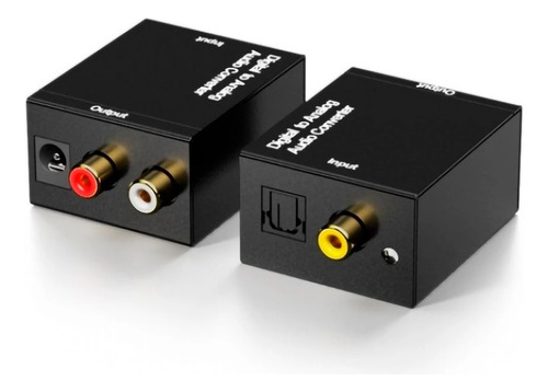 Kit Conversor Audio Digital Cabo Optico Smart Tv Home Theate Preto