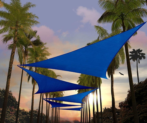 Toldo Triangular Permeable 3x3x3 Metros Con Bloqueo Uv