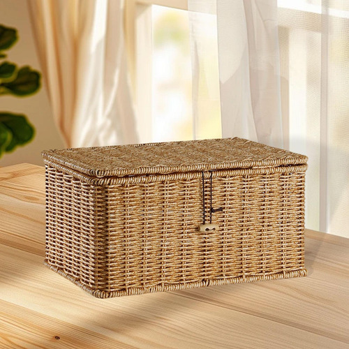 Canasta De Almacenamiento Con Tapa De 36cmx23cmx16cm