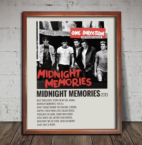 One Direction Poster Album Midnight Memories En Cuadro 