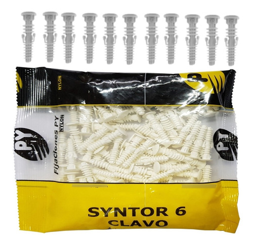 Tarugo Syntor Clavo De 6mm  Marca Py Bolsa De 100 Unidades