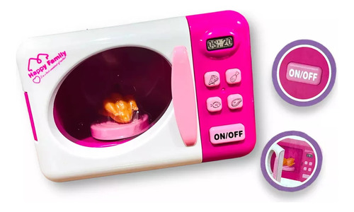 Microondas Con Luz Y Sonido Rosa