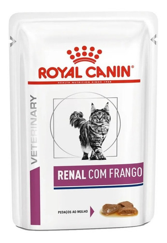 Imagem 2 de 2 de Ração Úmida Gatos Veterinary Renal Sachê 85g Royal Canin