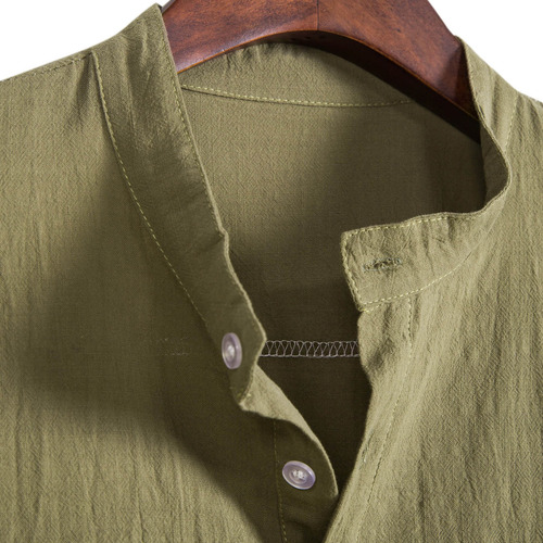 Blusa Casual De Manga Larga Para Hombre C Con Bolsillo