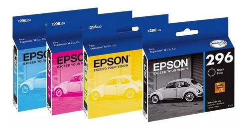 Cartuchos Epson 296 Original Xp231 431 Combo X4 Caja Cerrada