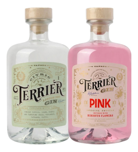 Gin Terrier Citric London Dry 700ml. + Terrier Pink 700ml.