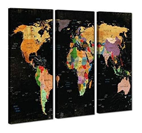 Decoración Mi Colorido Mapa Del Mundo Arte De Pared