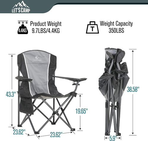 Silla Plegable De Gran Tamaño Para Acampar Al Aire Libre, Si