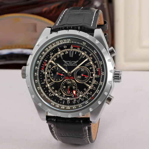 Relógio Mecânico Automático Masculino Com Pulseira De Couro