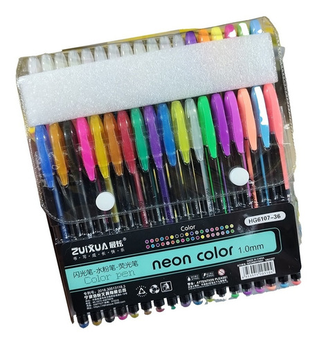 Lapiceros Marcadores Escarchado Neon Pastel X36 Und