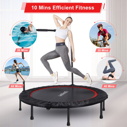 Mini Trampolín Fitness 127 Cm Plegable Con Mango Ajustable M