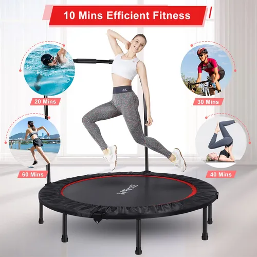 Mini Trampolín Fitness 127 Cm Plegable Con Mango Ajustable M