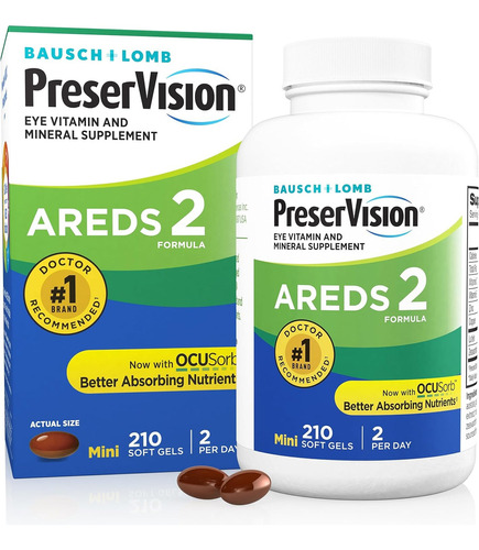 Preservision Areds 2 Formula Bausch+lomb 210 Caps - Usa Sabor Sem Sabor