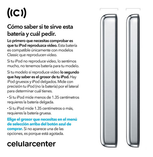 Bat iPod Classic + Kit Herramienta Video Photo Color P I L A