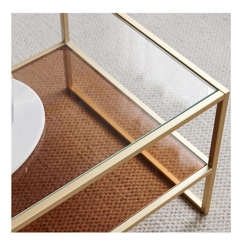 Mesa De Café De Vidrio De Santuario, Mesa De Café De Oro La