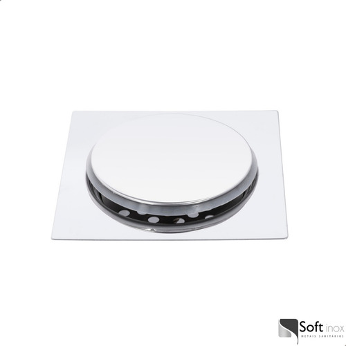 Ralo Inteligente Sistema Clic 15x15 Aço Inox Para Banheiro