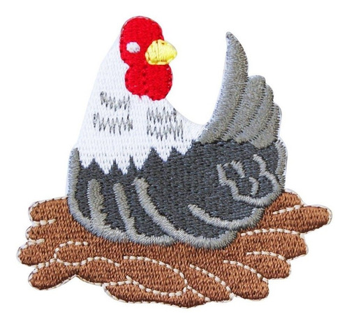 Id 0606 Rodar Pollo Gallina Parche Granja Gallo Pajaro Para