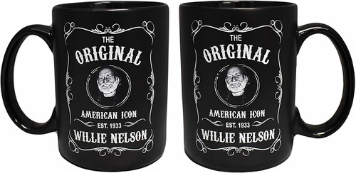 Taza Willie Nelson  Est. Blanco Y Negro.