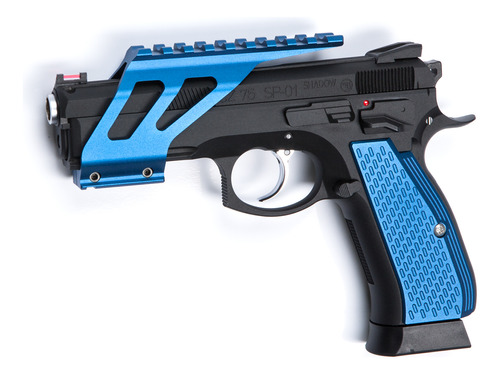 Cachas De Aluminio Cz Shadow Sp-01 Pistola Empuñadura Azul