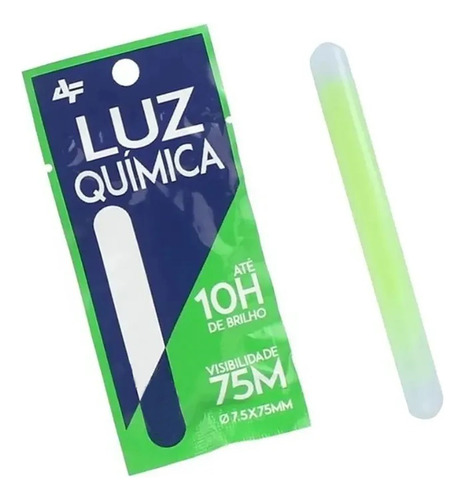 10 Bastão Luminoso Luz Química Pesca Noturna - Alcance 75m Cor Verde