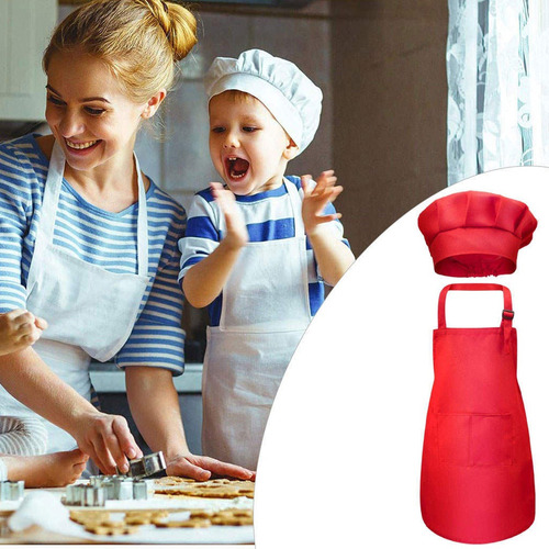 . Delantal Para Niños, Juego De Gorro De Chef, Babero