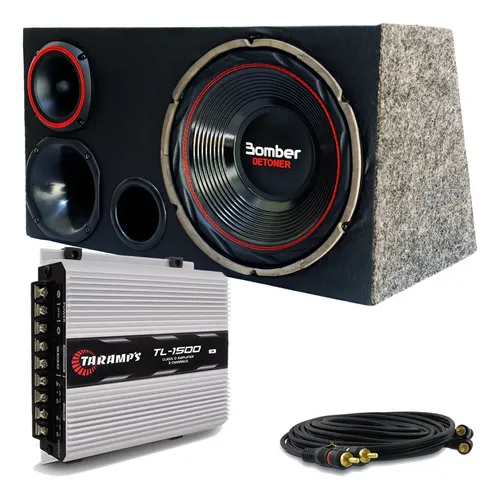 Caixa Trio Bomber Detoner Som Automotivo Completo + Taramps