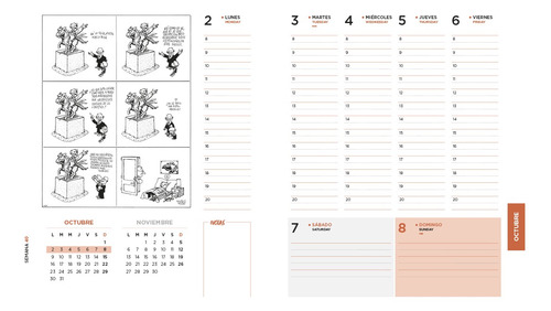 Imagen 2 de 8 de Agenda Quino 2023 Encuadernada Naranja