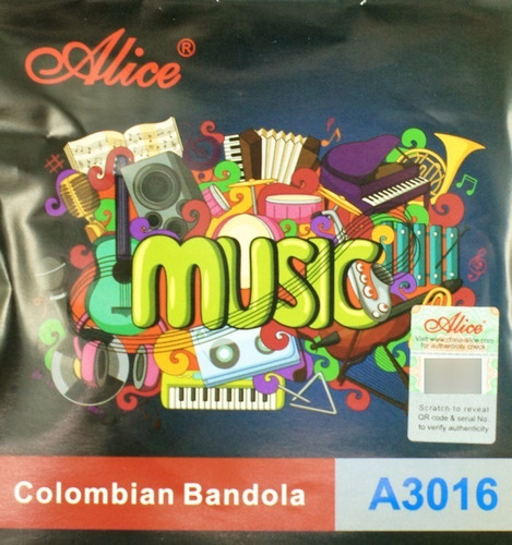 Encordado Alice A3016 Par Bandola Colombiana 16 Cuerdas