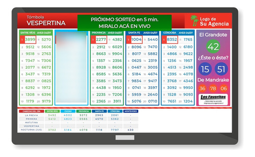 Sistema Sorteo Vivo Plus Cartel Agencias Quiniela Entre Rios