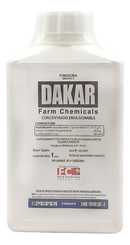 Insecticida Dakar 1lt Miclobutanil 24% Antioidico