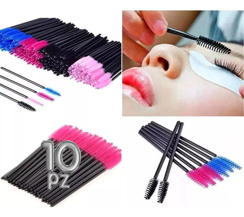 Cepillo Extensiones Rizado Pestañas Cejas Microblading 10pz