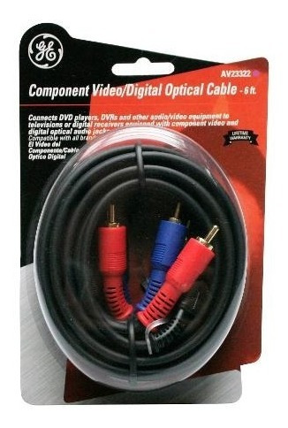 Cable Óptico Y Video Componente Ge Av23322 1.83 Metros