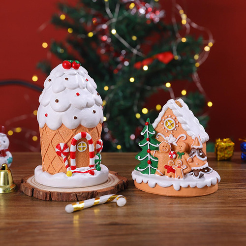 Estatueta De Casa De Gengibre De Natal, Decoração De Casa,