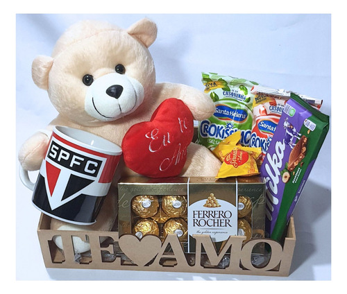 Cesta São Paulo Presente Dia Dos Namorados Com Urso Caneca
