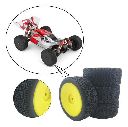 4x Rc Neumáticos De Goma Conjunto Para Amarillo Amarillo