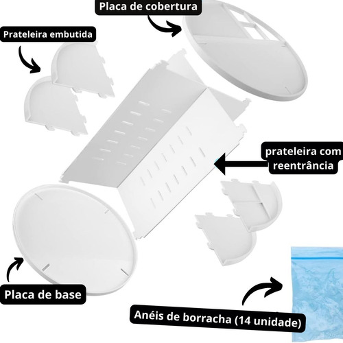 Suporte P/maquiagem Organizador Giratório Grande Desmontável