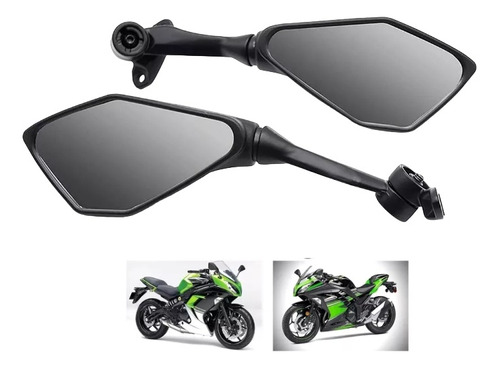 2× Espejo Retrovisor De Motocicleta For Kawasaki Ninja 400